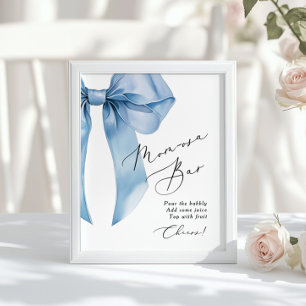 Affiche Bar Momosa au ruban bleu Baby Boy Shower