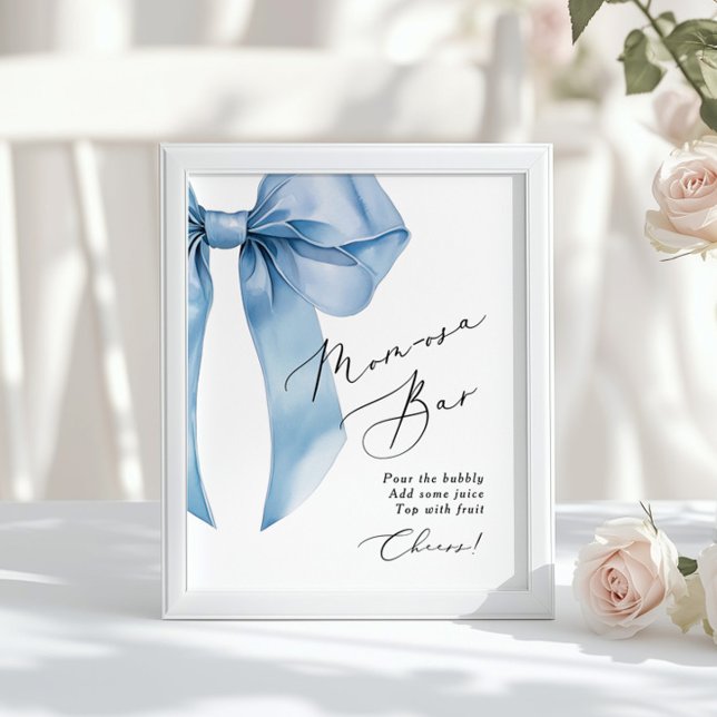 Affiche Bar Momosa au ruban bleu Baby Boy Shower (Créateur téléchargé)