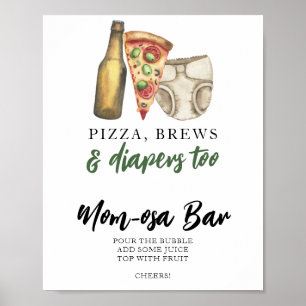 Affiche Bar Momosa pour baby shower Bébé en route