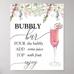 Affiche Bar pétillant   Fleur sauvage chic