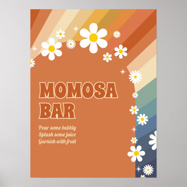 Affiche Bar Retro Vintage Rainbow Momosa (Devant)