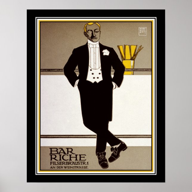 Affiche "Bar Riche" ca 1907 Ad de Hans Rudi Erdt (Devant)