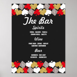 Affiche Bar Signal Réception Mariage Vegas Casino Parties 