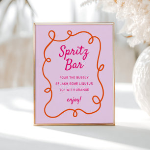 Affiche Bar Spritz rose Orange