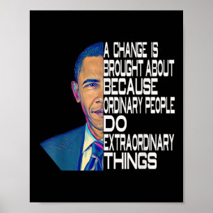Affiche Barack Obama 44ème Président des Etats-Unis Citati