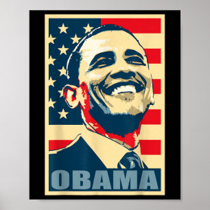 Affiche Barack Obama Président 44 Drapeau Américain Bonne