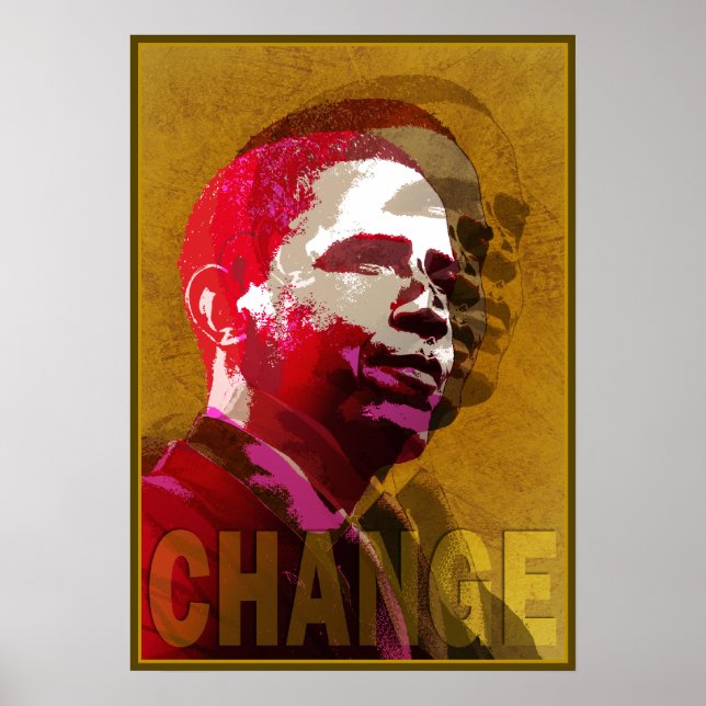 Affiche Barack Obama Red & Gold (Devant)