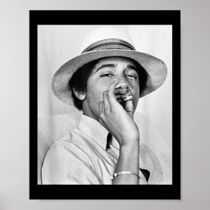 Affiche Barack Obama Retro Vintage Young Obama Fument Dans