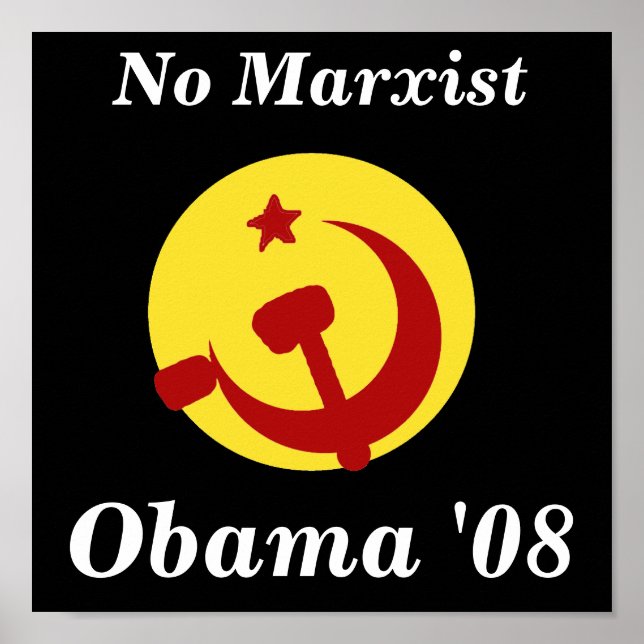 Affiche Barack ObamaObama08, pas de marxiste (Devant)