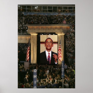Affiche Barak Obama parle lors de la dernière nuit de la