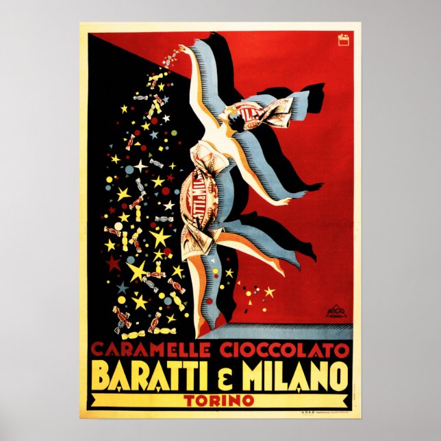 Affiche BARATTI & MILANO Caramelle Cioccolato Candies Vieu (Devant)