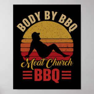 Affiche Barb masculin par BBQ Vintage Meat Church Grill Ba