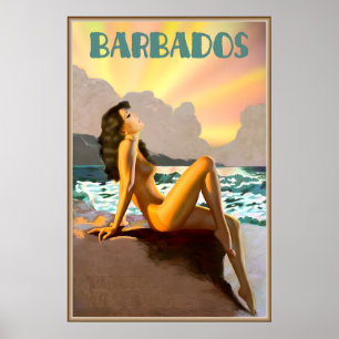 Affiche Barbade Indes occidentales britanniques Plage des 