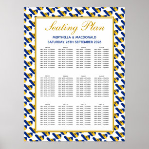 Affiche BARBADOS Custom Wedding Reception 120 Seating Plan