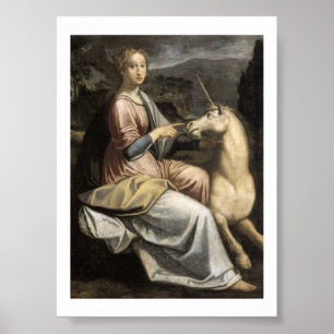 Affiche Barbara Longhi - Dame mit Einhorn - Unicorn