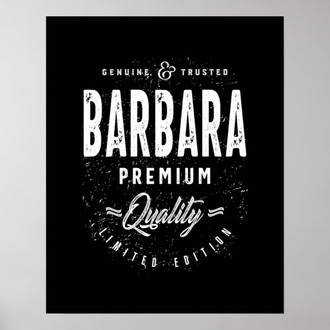 Affiche Barbara Nom personnalisé Cadeau Anniversaire (Devant)