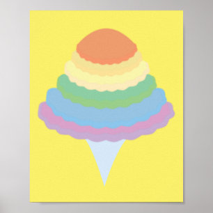 Affiche Barbe à papa arc-en-ciel 