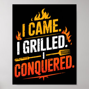Affiche Barbecue bbq blague grill pit maître chef fumeur p