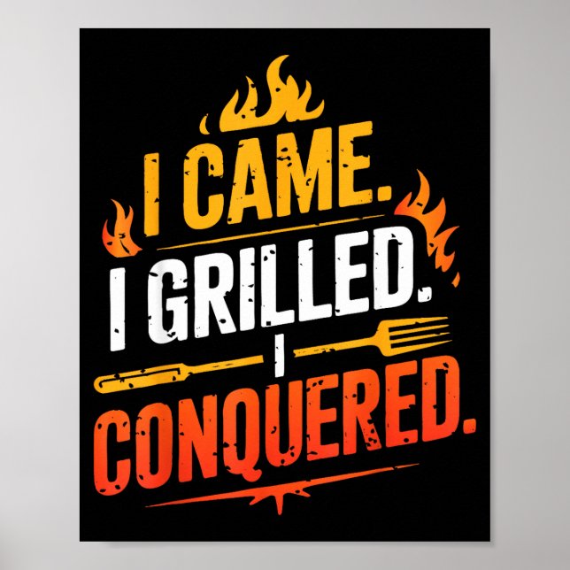 Affiche Barbecue bbq blague grill pit maître chef fumeur p (Devant)