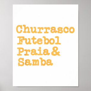 Affiche Barbecue Brésil Brésil Brasil Churrasco Fut