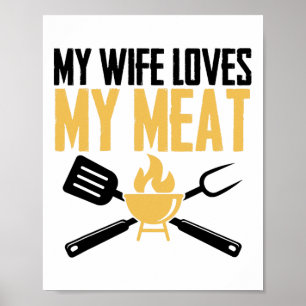 Affiche Barbecue Byrbeque - Ma Femme Aime Ma Viande 1