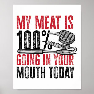Affiche Barbecue Byrbeque - Ma Viande Est 100% Dans Votre