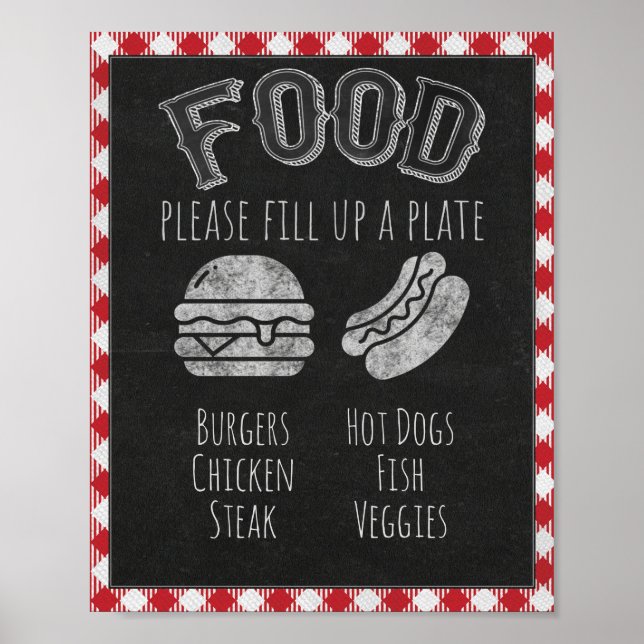 Affiche Barbecue de fête, Bar à viandes grillées & Grill,  (Devant)
