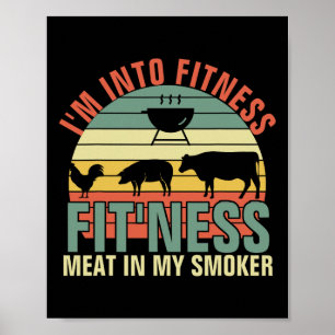 Affiche Barbecue drôle Je suis dans le fitness Fitness via