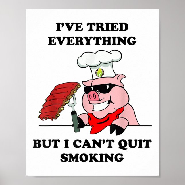 Affiche Barbecue Grill Master Cant Cesser de fumer Viande  (Devant)