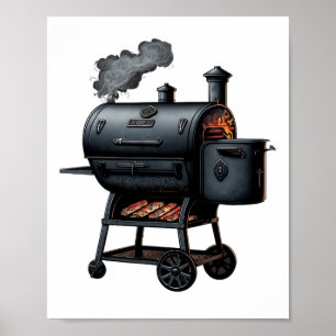 Affiche Barbecue Grills Contreséquent Fumeur Byrbeque Gril