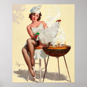 Affiche Barbecue Pin-Up Girl