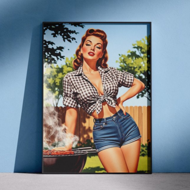 Affiche Barbecue Pin-up Vintage (Créateur téléchargé)