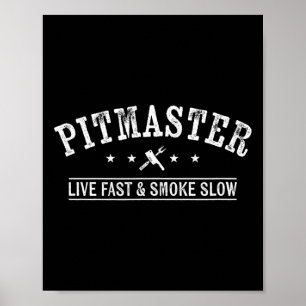 Affiche Barbecue Pitmaster Avec Fourrure De Viande Et Gril