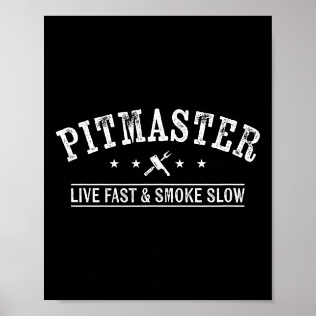 Affiche Barbecue Pitmaster Avec Fourrure De Viande Et Gril (Devant)