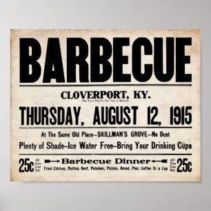 Affiche Barbecue vintage - Barbecue Tout ce que vous pouve