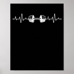 Affiche Barbell Weightlifting Heartbeat