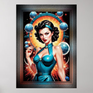 Affiche Barbenheimer Retro Fusion de l'âge atomique