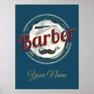 Affiche Barber Vintage for Hair Stylist and Hairtravist