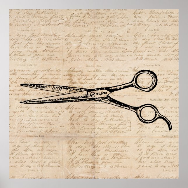 Affiche Barbershop Hair Cutting Shears Barber Scissors (Devant)