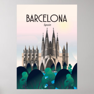 Affiche Barcelona Spain Travel Poster, Imprimer,