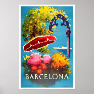 Affiche Barcelona Spain vintage travel