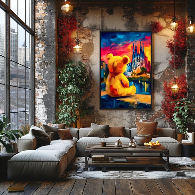 Affiche Barcelona Teddy Fauvist Sunset Skyline Print (Créateur téléchargé)