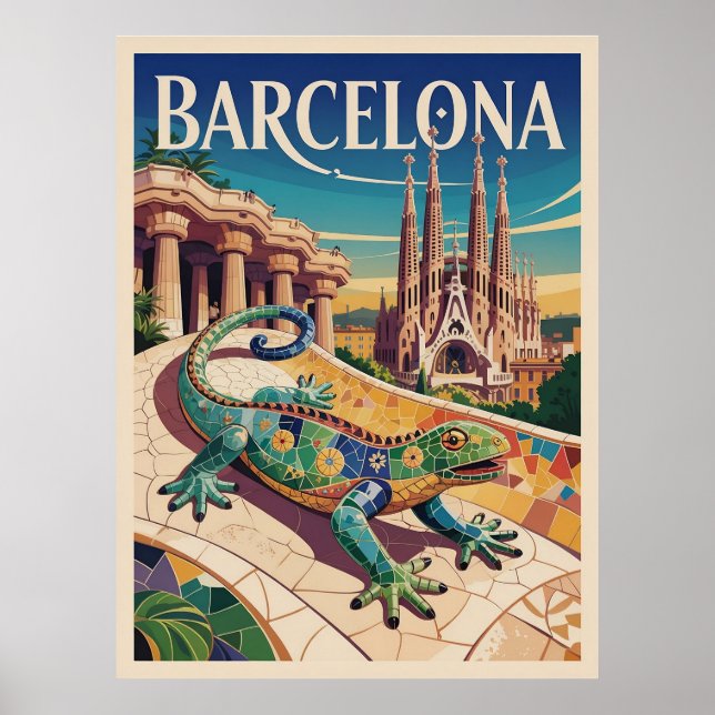 Affiche Barcelone Espagne (Devant)