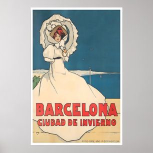 Affiche Barcelone Espagne Art Rétro Voyage Espagno
