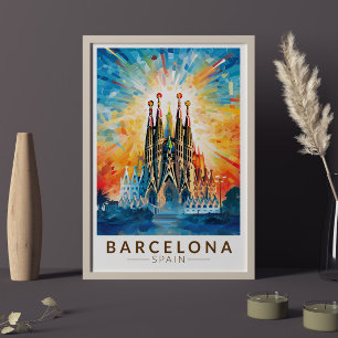 Affiche Barcelone Espagne La Sagrada Familia Voyage Art