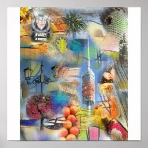 Affiche Barcelone Gaudi