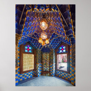 Affiche Barcelone. Gaudí. Casa Vicens. Intérieur. Ver. 6.