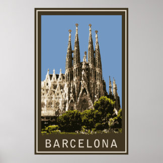 Affiche Barcelone Sagrada Familia
