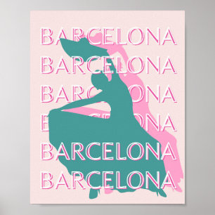 Affiche Barcelone Travel Art, Espagne, Travel Art