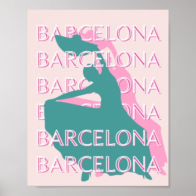 Affiche Barcelone Travel Art, Espagne, Travel Art (Devant)